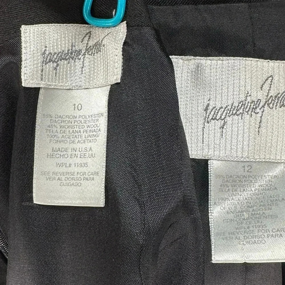 Vintage Jacqueline Ferrar black double breasted blazer & skirt suit size 10 - Picture 7 of 8